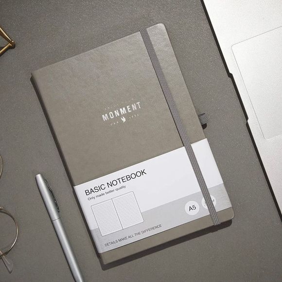 YOMENT Hard cover Lined Journal w/pen loop & elastic closure band, bookmark - Picture 3 of 8